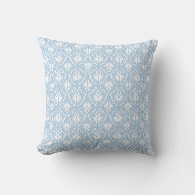 White and Pale Blue Damask Design. Cushion (Front)