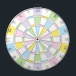 White And Pastel Colours Dartboard<br><div class="desc">White And Pastel Coloured Dart Board Game Including 6 Brass Darts</div>