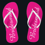 White and Pink Bridesmaid Flip Flops<br><div class="desc">White and pink bridesmaid flip flops.  Click the "Customise it!" button to add text and more!</div>