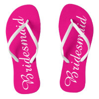 White and Pink Bridesmaid Flip Flops