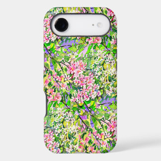 White and pink cherry and apple flowers