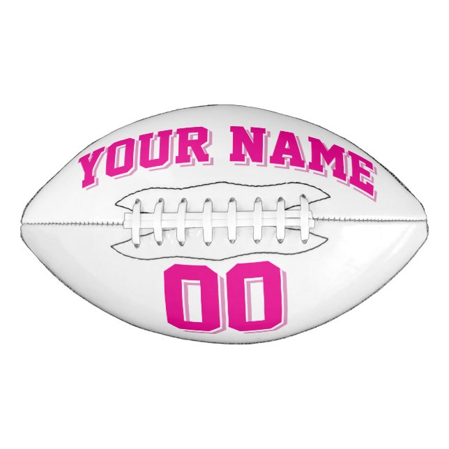 WHITE AND PINK Custom Football American Football (Front)
