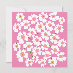 White and Pink Fantasy Flower Power  Holiday Card