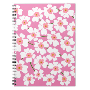 White and Pink Fantasy Flower Power   Notebook