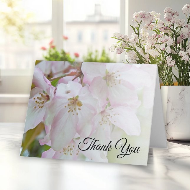 White and Pink Flowers Funeral Sympathy Thank You Card (Creator Uploaded)