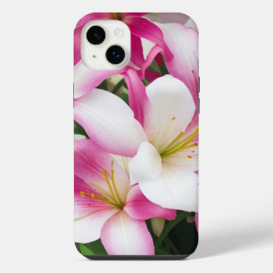 white and pink lily flowers iPhone 14 plus case