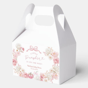 White and Pink Little Pumpkin Baby Favor Box