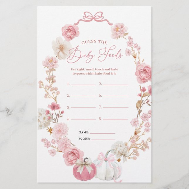 White and Pink Little Pumpkin  Guess The Baby Food (Front)