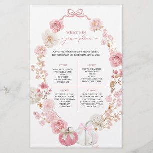 White and Pink Little Pumpkin What's In Your Phone