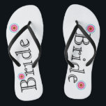 White and Pink Lotus Flower Bride's Flip Flops<br><div class="desc">It is White and Pink Lotus Flower Bride's Fun,  custom wedding flip flops.</div>