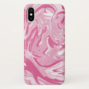 White And Pink Marbled iPhone X Case