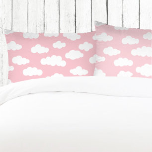 White And Pink Pastel Clouds Aesthetic  Pillowcase