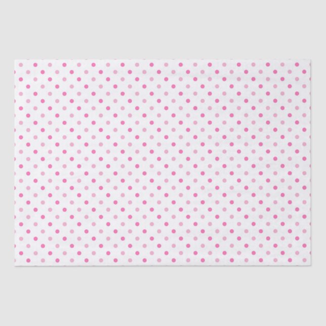 White and Pink Polka Dot Birthday Tissue Paper (Front)