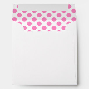 White and Pink Polka Dot Lined Envelope