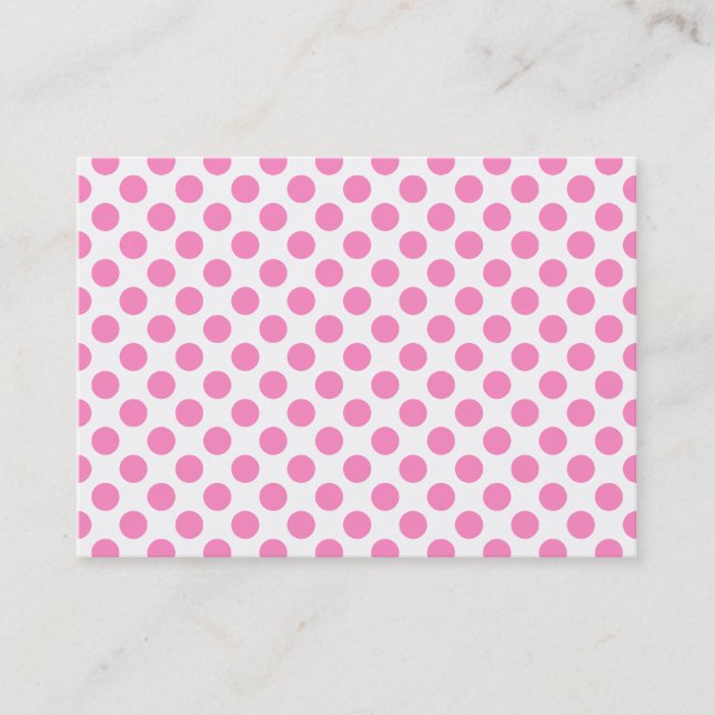 White and Pink Polka Dots Business Card (Front)