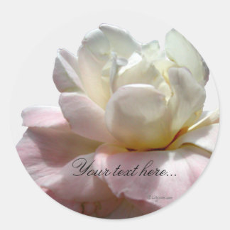 White and Pink Rose Wedding Invitations Seals