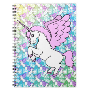 White and Pink Unicorn Notebook