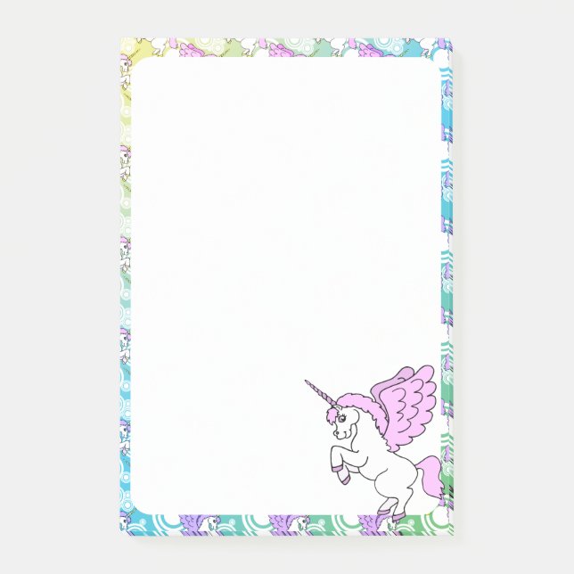 White and Pink Unicorn Post-it Notes (Front)