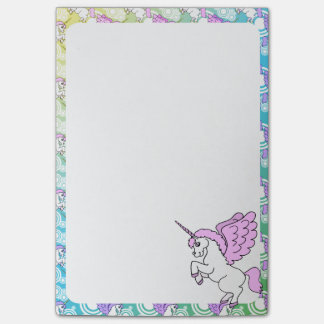 White and Pink Unicorn Post-it Notes