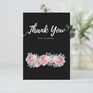 White and pink wildflower thank you cards