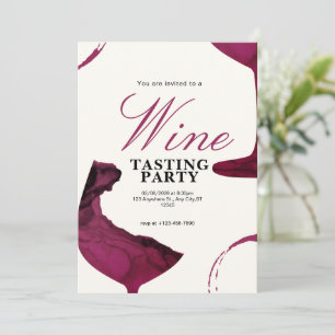 White and Pink Wine Tasting Party Invitation