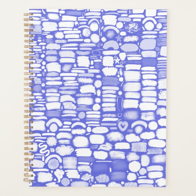 White and Purple Brushstrokes Planner (Front)