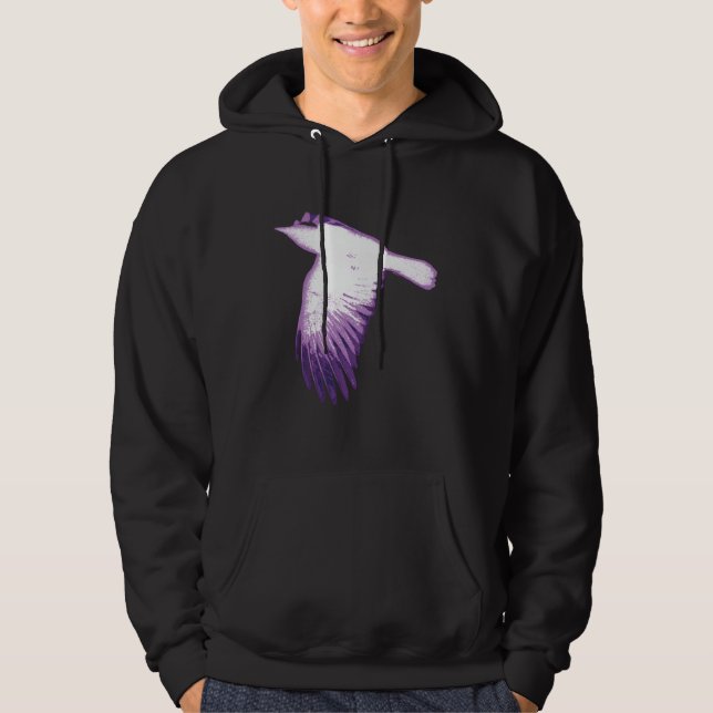 White and Purple Crow Flying Hoodie (Front)