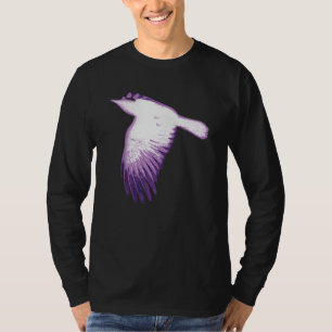 White and Purple Crow Flying T-Shirt