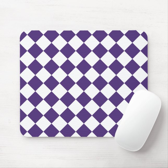White and purple Cubes Mouse Mat (With Mouse)