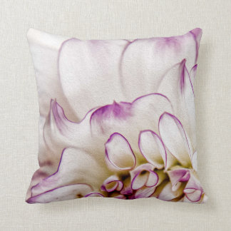 White and Purple Dahlia Flower Pillow