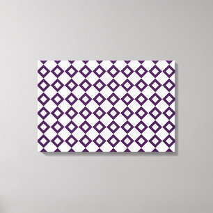 White and Purple Diamond Pattern Canvas Print