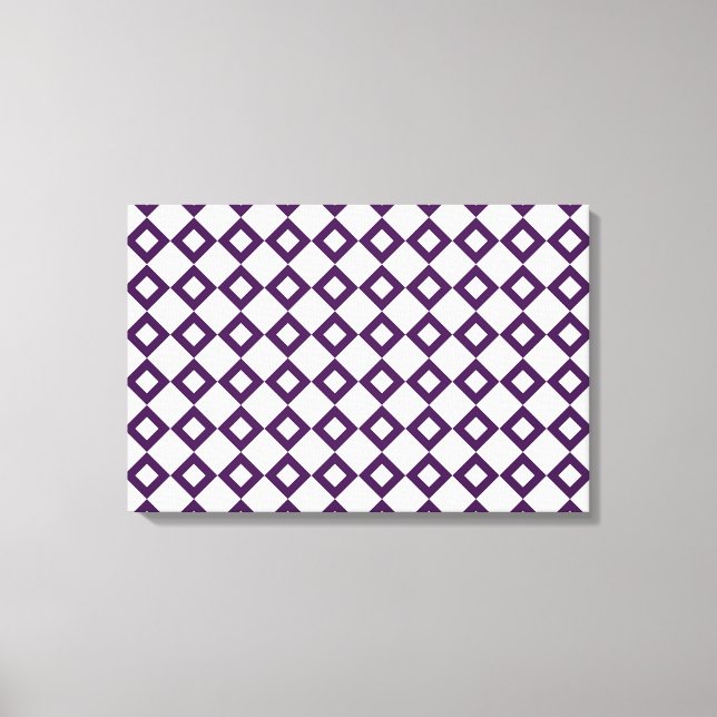 White and Purple Diamond Pattern Canvas Print (Front)