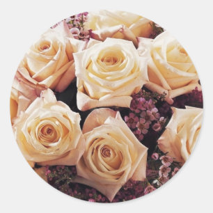 White and Purple Floral Envelope Seals