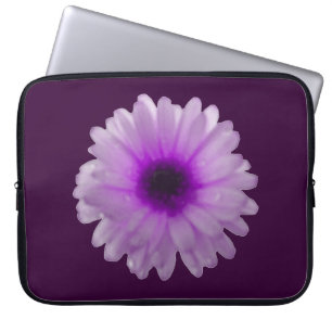 White and Purple Marigold Laptop Bag