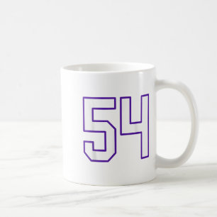 White And Purple Number 54 Jersey Player Uniform # Coffee Mug