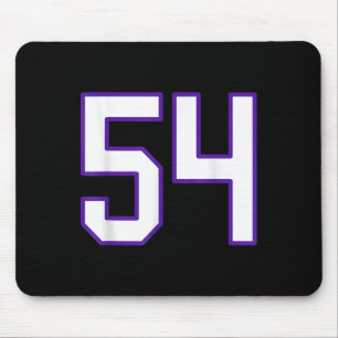 White And Purple Number 54 Jersey Player Uniform # Mouse Mat