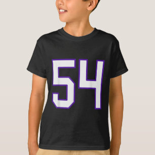 White And Purple Number 54 Jersey Player Uniform # T-Shirt