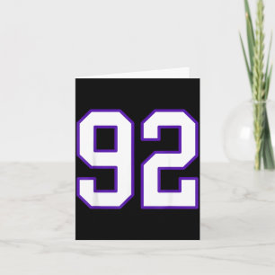 White and Purple Number 92 Jersey Player Uniform Card