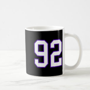 White and Purple Number 92 Jersey Player Uniform Coffee Mug