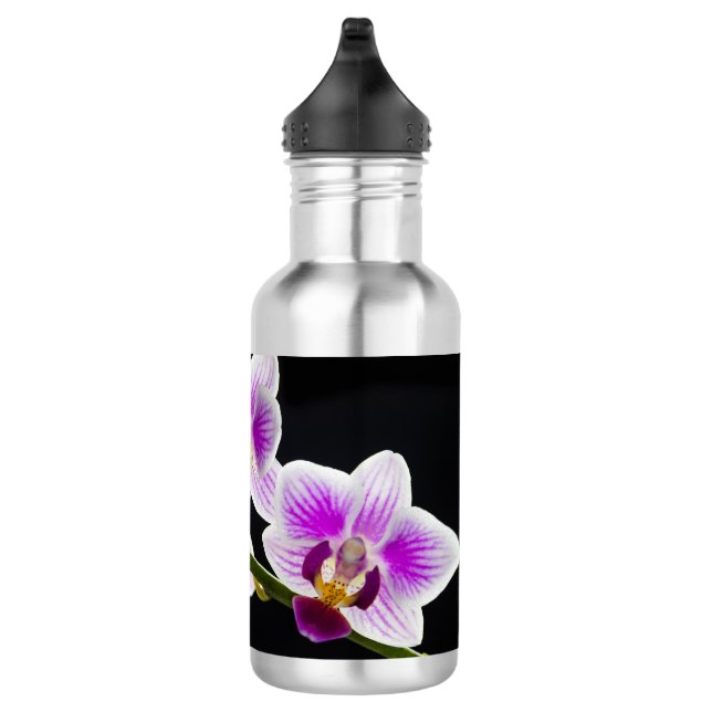 White and purple orchid 532 ml water bottle (Right)