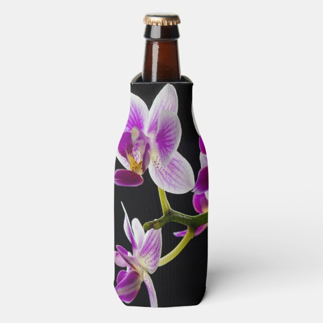 White and purple orchid bottle cooler (Bottle Front)