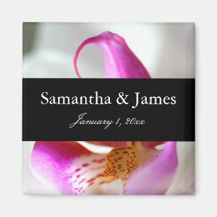 White and Purple Orchid Personal Wedding Magnet