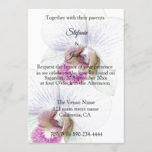 White And Purple Orchid Wedding Invitations