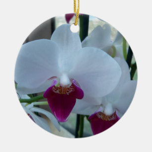 white and purple orchids ceramic tree decoration