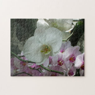White and Purple Orchids Jigsaw Puzzle