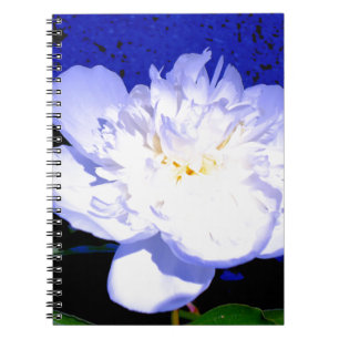 White and purple peony photo notebook