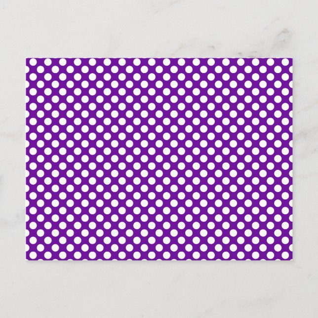 White and Purple Polka Dots Postcard (Front)