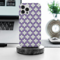 White and Purple Trellis, Lattice, Quatrefoil