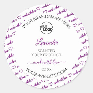 White and Purple Word Cloud Product Label Add Logo