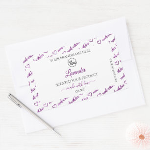 White and Purple Word Cloud Product Label Add Logo